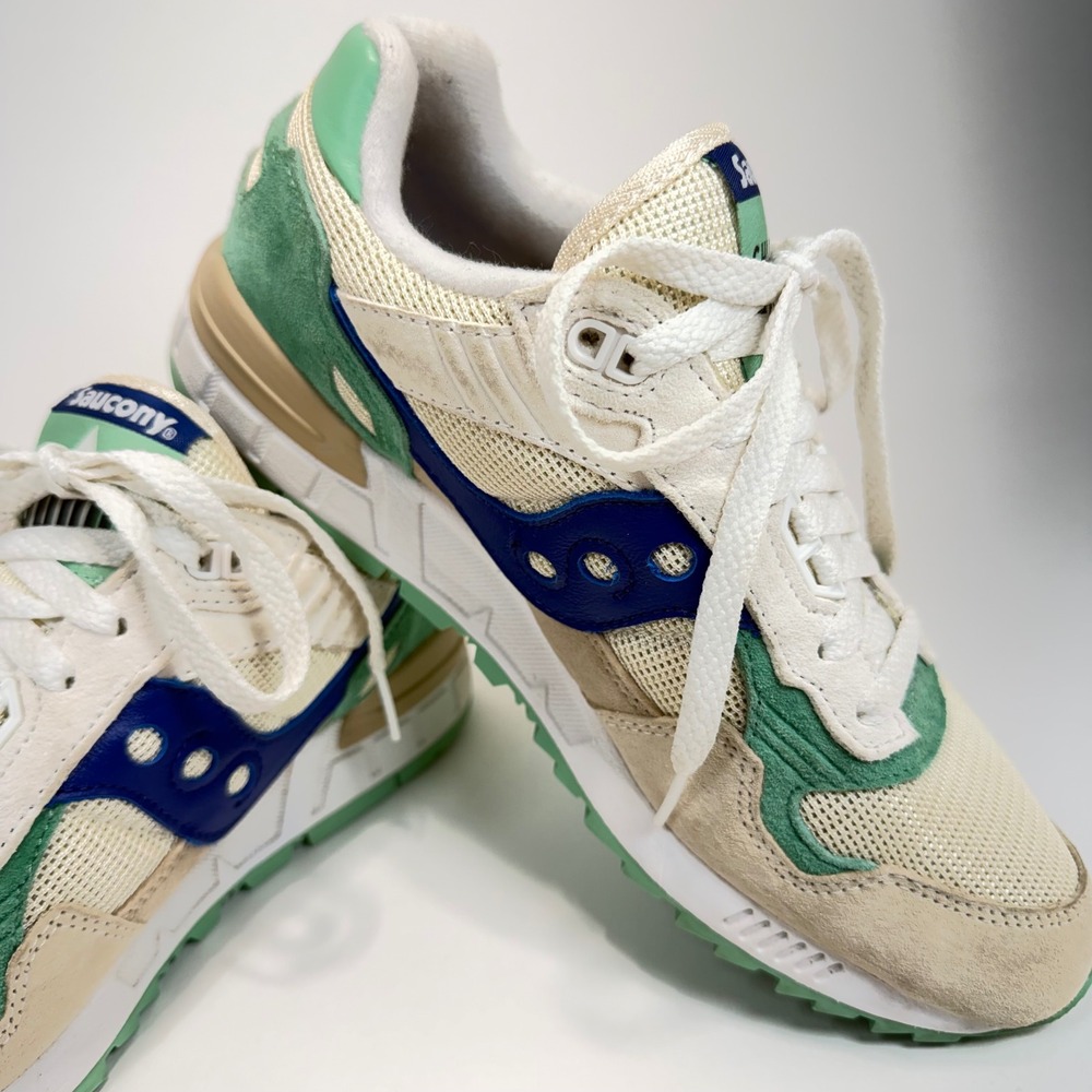 Saucony Shadow 5000 Mens Sneakers Cream Green Blue S70665-19 Retro Running Shoes
